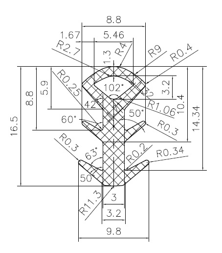 10900180KG - rubber profiles - Cover and T-profiles